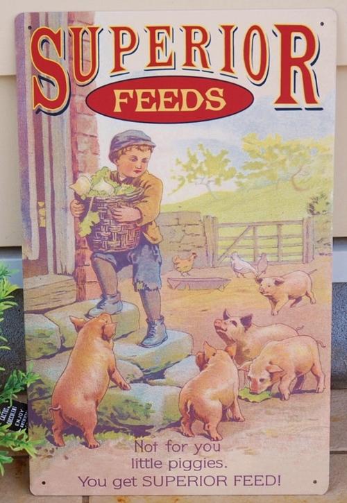 楽天市場】ぶたさん CUTS OF PORK エンボス加工 レトロ調 金属製壁飾り