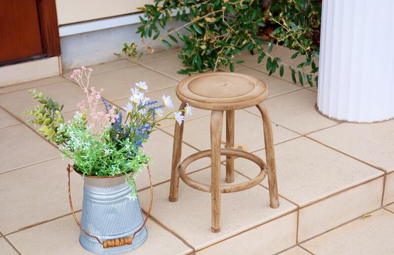 スツール A 丸 椅子 花台 飾り台 屋外 ガーデン チェア プランター