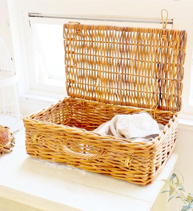 楽天市場】アラログバゲッジバスケットL / かご トランク ナチュラル