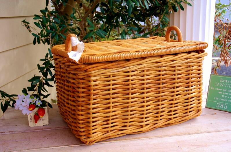 楽天市場】アラログストックバスケット / かご ふた付き 大きい 収納