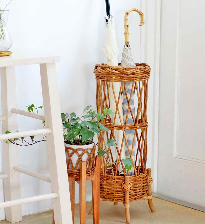 楽天市場】ラタン ナチュラル 傘立て 傘入れ 籐家具 雑貨 インテリア