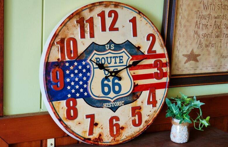 楽天市場】時計 おしゃれ アンティーク 置き時計 ルート66