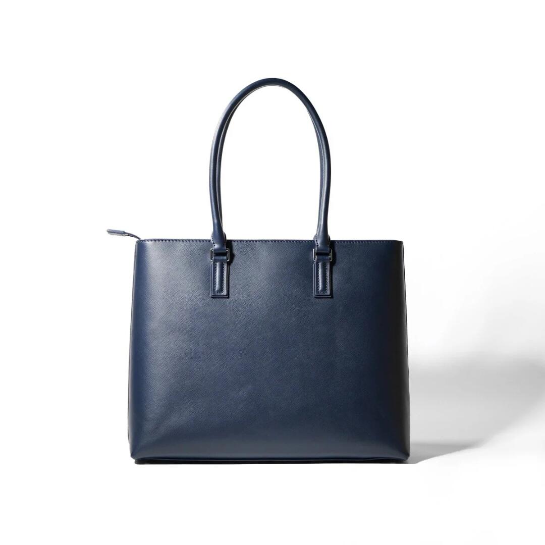 ITALIAN SAFFIANO LEATHER TOTE (Navy)