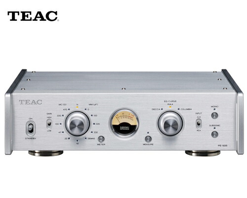 【貨物輸送無料】TEAC ティアックPE-505 silverPE505 シルバーフルバランス・フォノアンプデュアルモノ―ラル、完膚なきまで平衡にする入出力電気回路精神的な統合フォノイコライザーアンプ