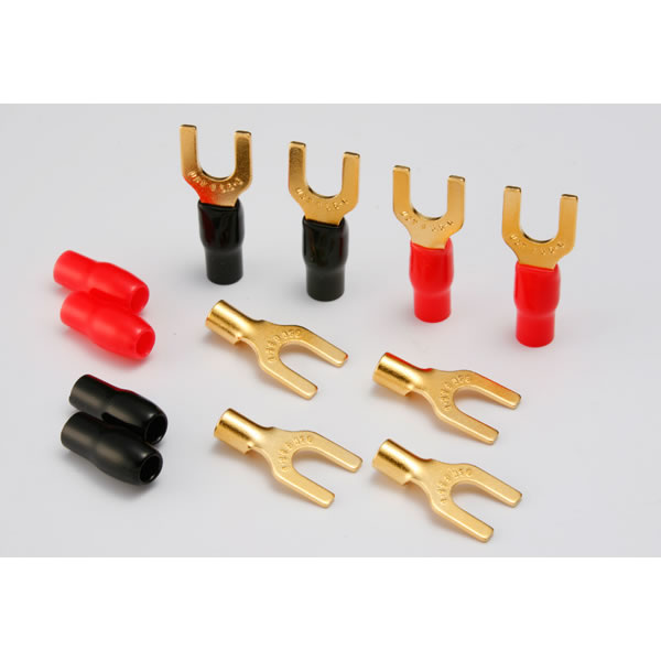【ノンパッケージ品・50個プロパック・赤黒スリーブ付】ORB　HL-YSiプロパック50+スリーブセット（内径6mm・金メッキYラグ・50個1組）　オーブ　HLYSIPROPCAK50