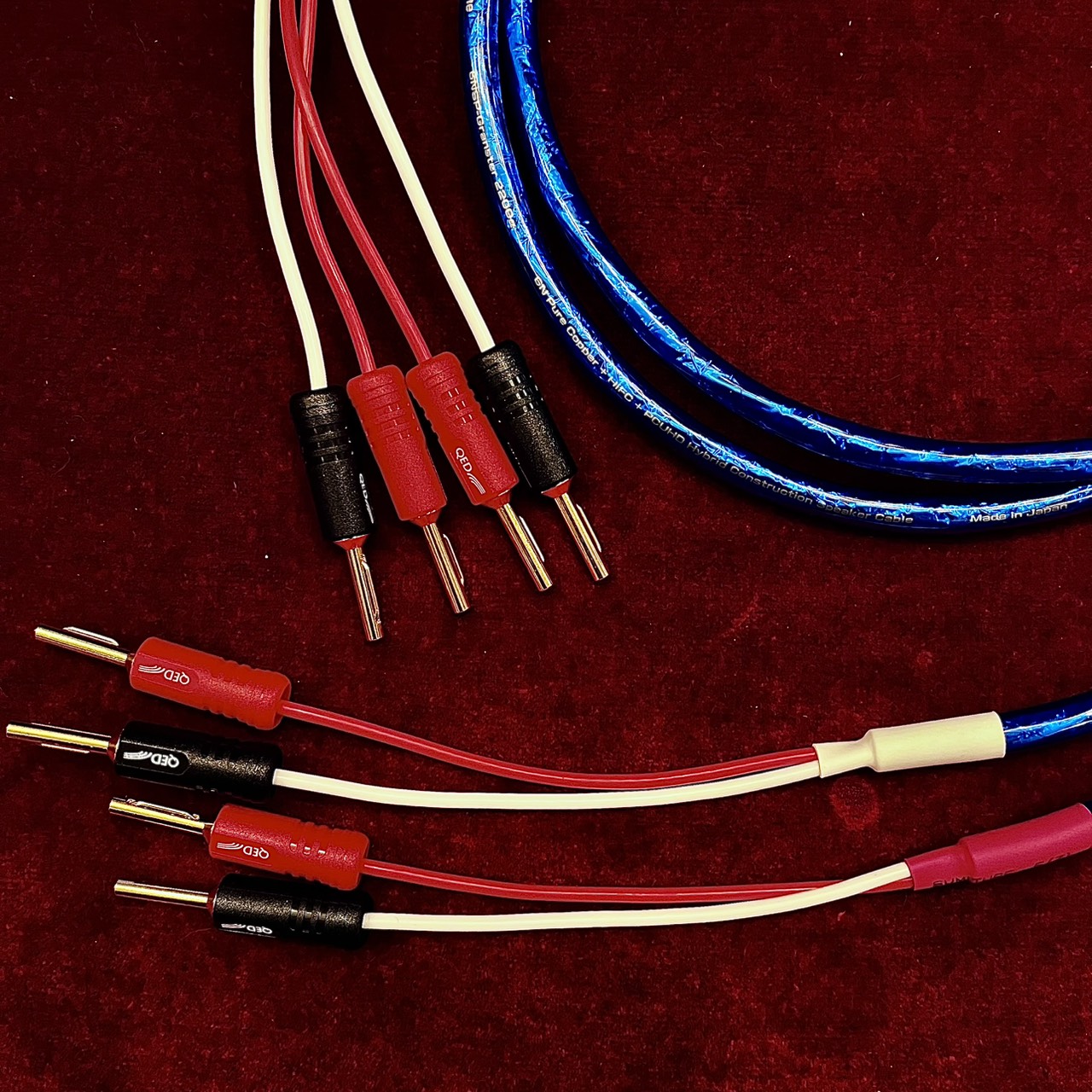 【シングルワイヤ完成品/4.5mペア】Zonotone　6NSP-Granster2200α + AIRLOC ABS 4mmバナナ8本　スピーカーケーブル