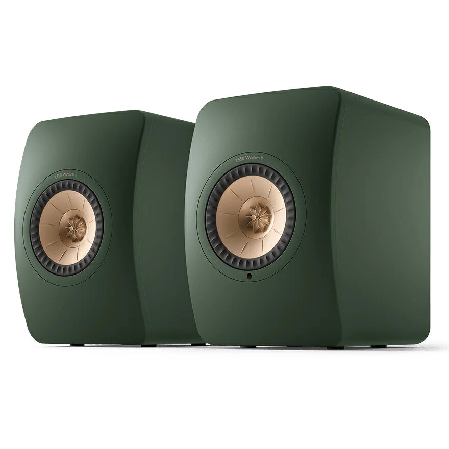 【納期案内書：納期宙ぶらりん】KEF LS50 WirelessII/MG（モスグリーン・2本1組） 無線電話金棒引き