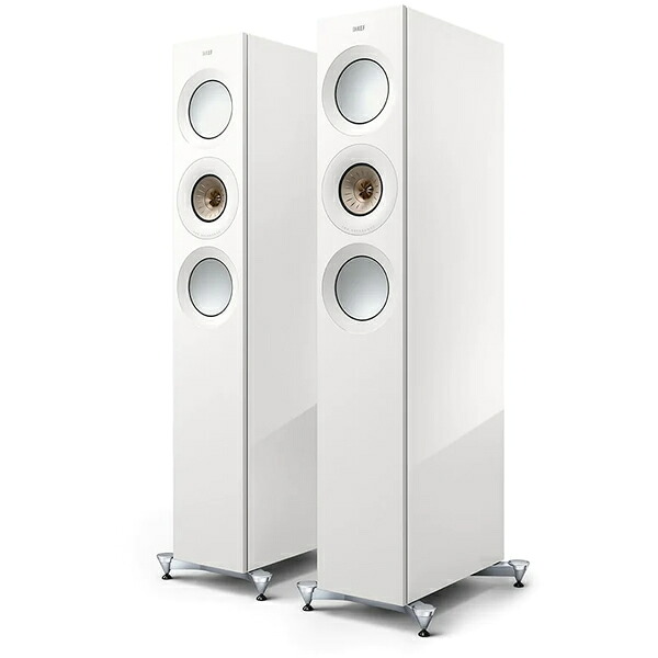 【納期情報：受注生産品お問い合わせください】【特殊配送指定商品】KEF　Reference 3 Meta/HWC（ハイグロスホワイト/シャンパン・2本1組）　スピーカー