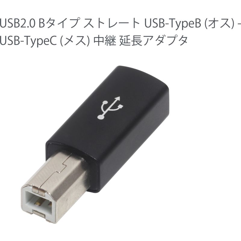 超歓迎】 USB変換コネクタ USB2.0 ストレート USB-B オス - USB-C メス 変換アダプタ 480Mbps 対応 ブラック  www.agroservet.com