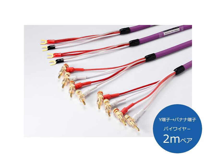 ORB オーブ INNOVA TS7 YBB2 金棒引き有線テレビ （Y端子→バナナの木端子/バイ導線/2ｍ有りの実）