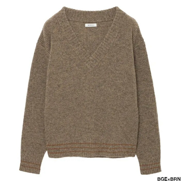 30%OFF SALE MATSUFUJI マツフジ Wool V-neck Knit M253-0502