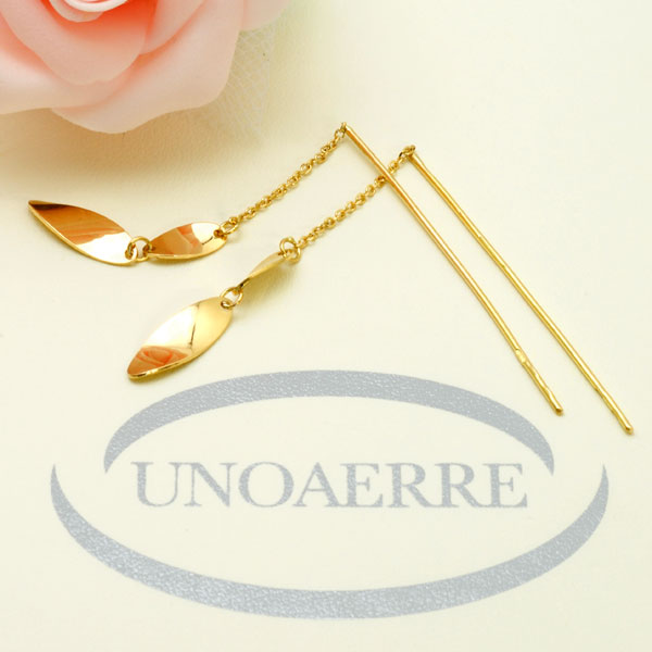 ウノアエレ【UNOAERRE】 K18イエローゴールド 揺れるピアス　22550#2466