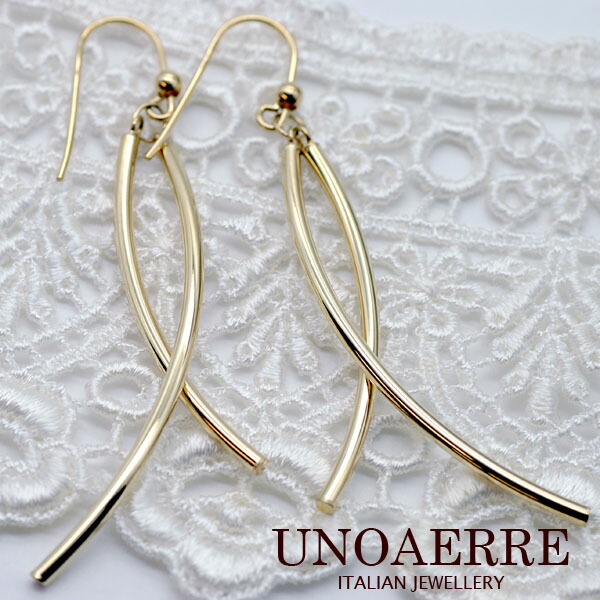 楽天市場】ウノアエレ【UNOAERRE】K18イエローゴールド ピアス