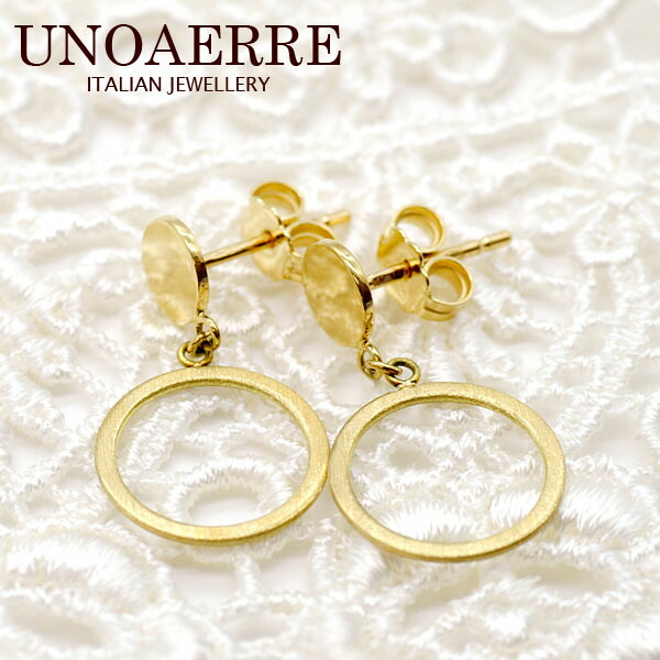 ウノアエレ【UNOAERRE】 K18イエローゴールド ピアス　29089#2705