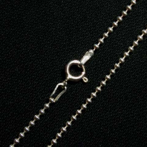 [IA001]Silver925(純銀) シルバーネックレスチェーン60cm(幅1.5mm) ボールチェーン｜ビーズ・パーツ・手芸総合店アウラ