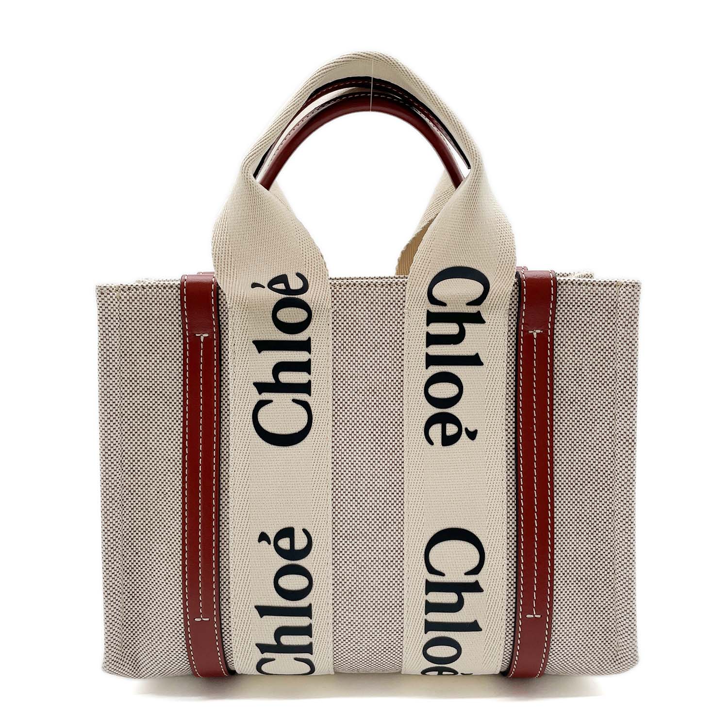 chloe クロエ 2WAY ショルダーバッグ WOODY ロゴ キャンバス ナチュラル KB-010 【中古】 44,688円