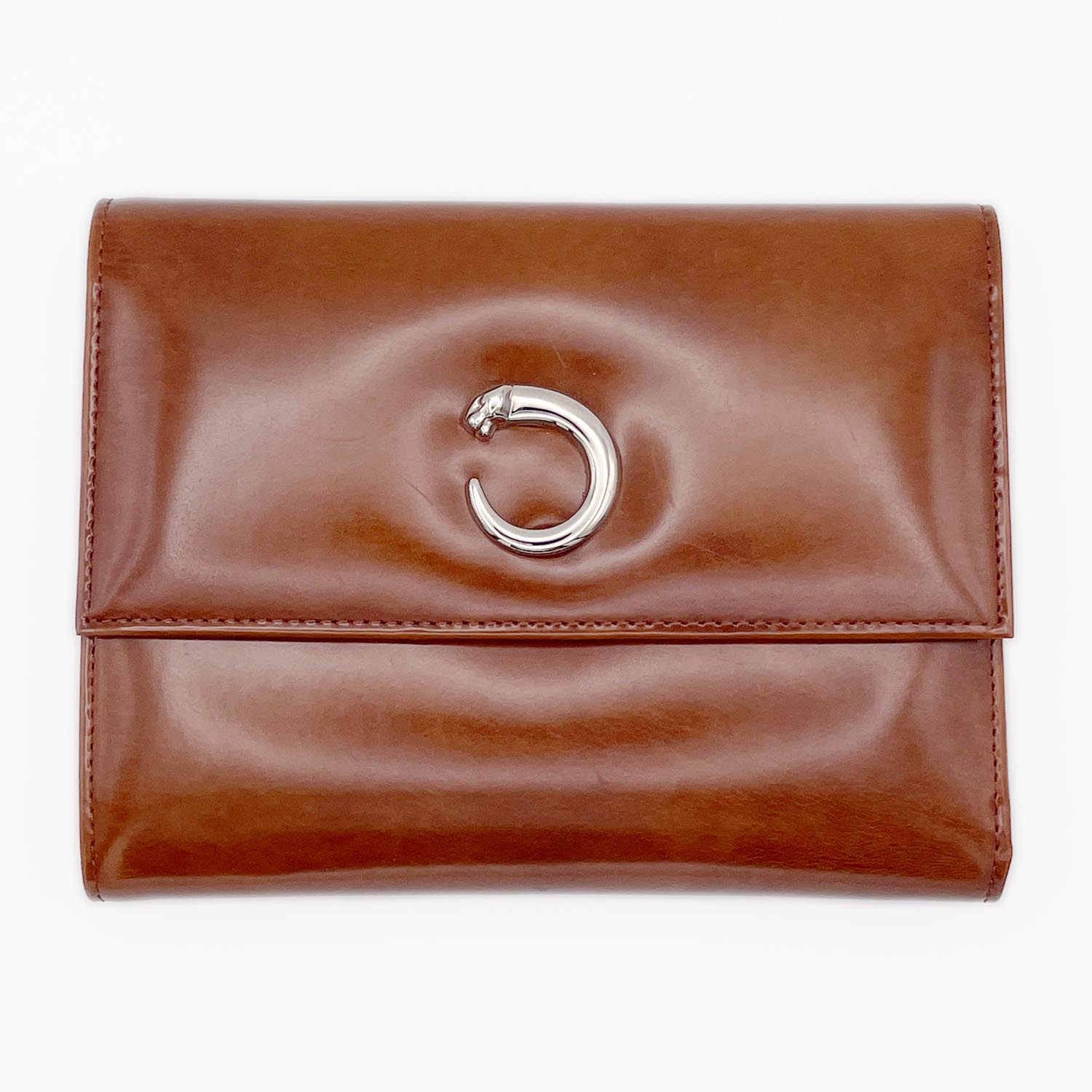 付属品完備　カルティエ　三つ折り財布　パンテール　コンパクトウォレット　レザー Cartier - 付属品完備 カルティエ 三つ折り財布 パンテール