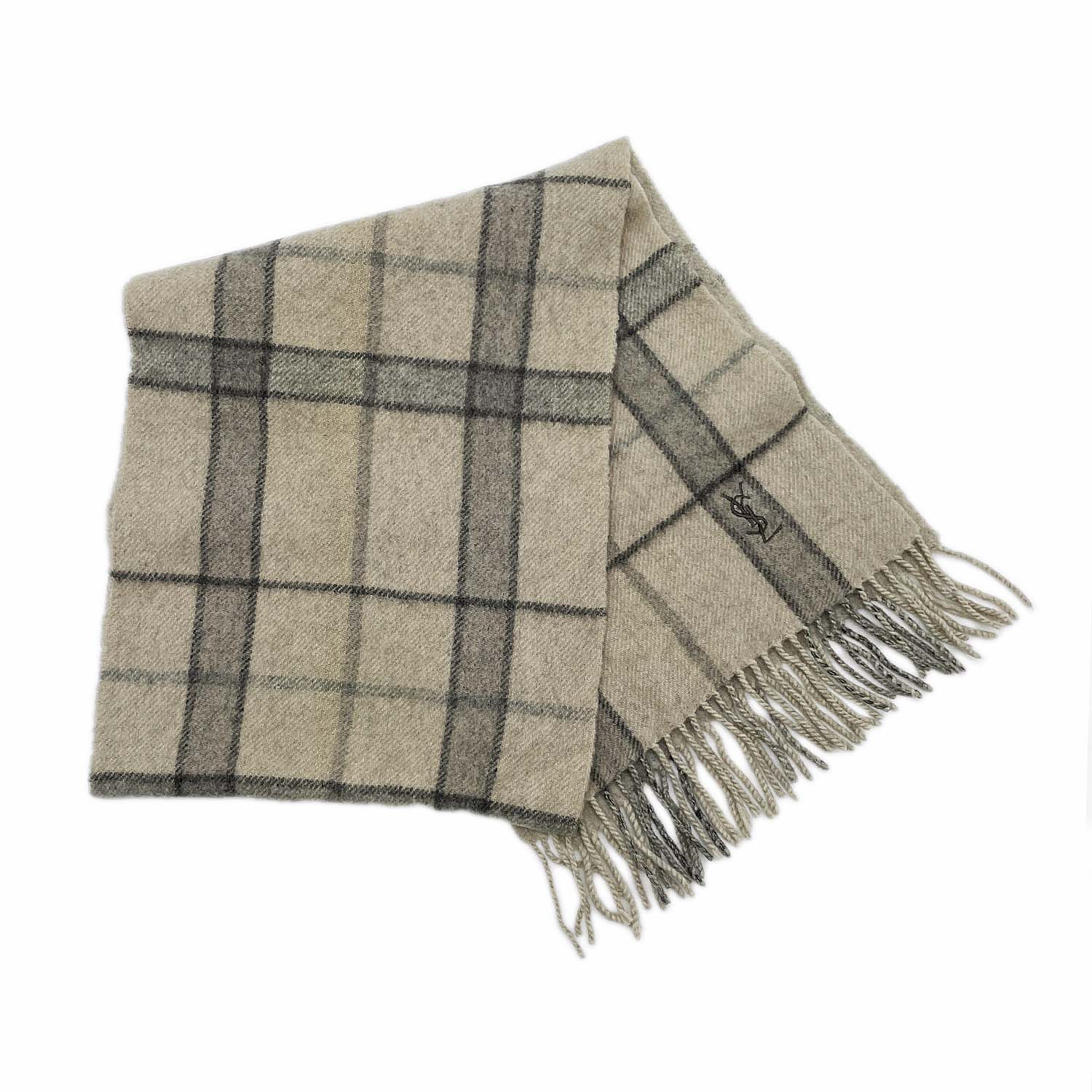 【美品】YVES SAINT LAURENT ローゲージマフラー ピラーティ期 美品】YVES SAINT LAURENT ローゲージマフラー ピラーティ期 美