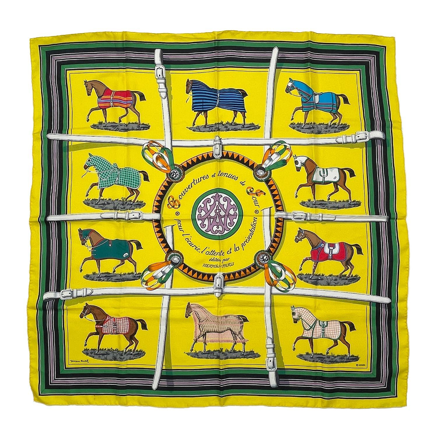 楽天市場】【HERMES】エルメス カレ90 スカーフ 馬着 クリーム