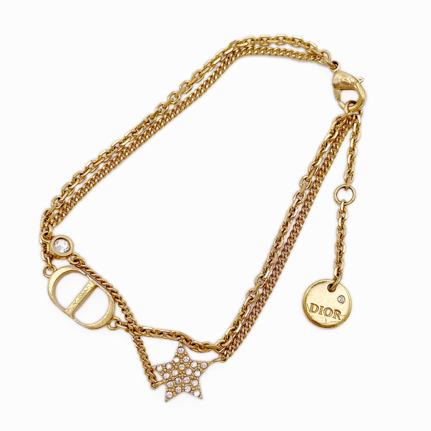 【美品☆現行】ディオール　RIBBON ロゴ　喜平　チェーン　ブレスレット 最終価格】 ディオール チェーンリンク ブレスレット CDアイコン