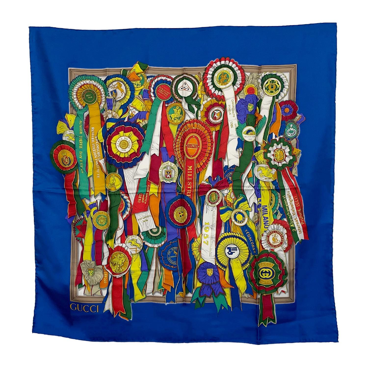 楽天市場】【美品】GUCCI グッチ スカーフ 大判 ネイビー/ホワイト