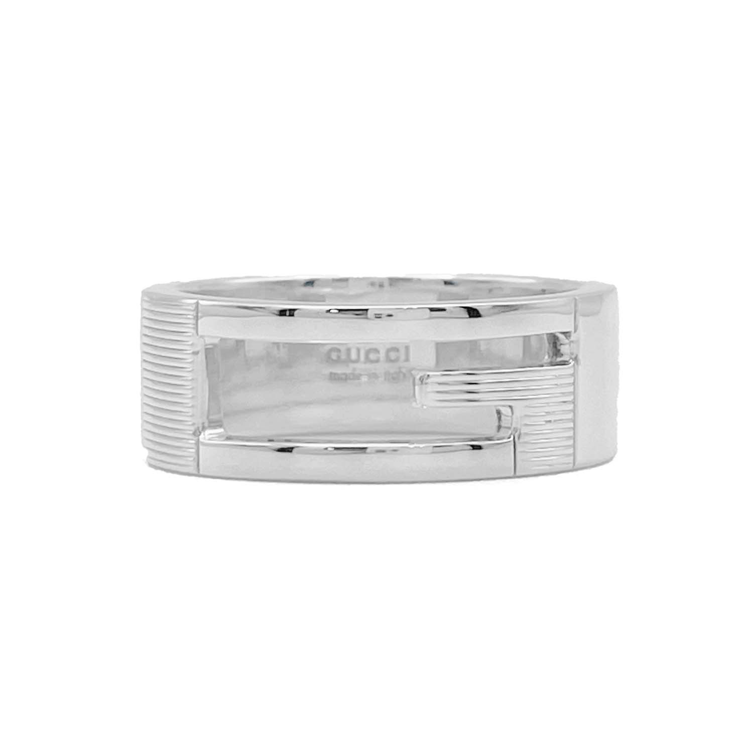 GUCCI グッチ リング 17号 ブランデッドG ロゴ カットアウト 指輪 SV925 新品仕上済 KA-019 【中古】