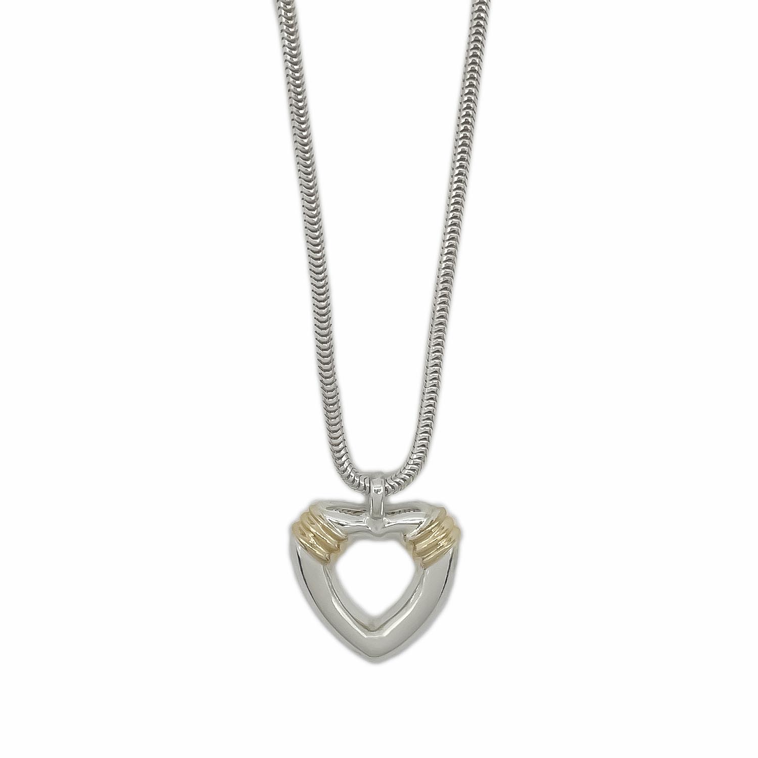 Tiffany&Co. ティファニー ハート ネックレス ペンダント SV925 750 コンビ スネークチェーン 新品仕上済 KA-020 【中古】