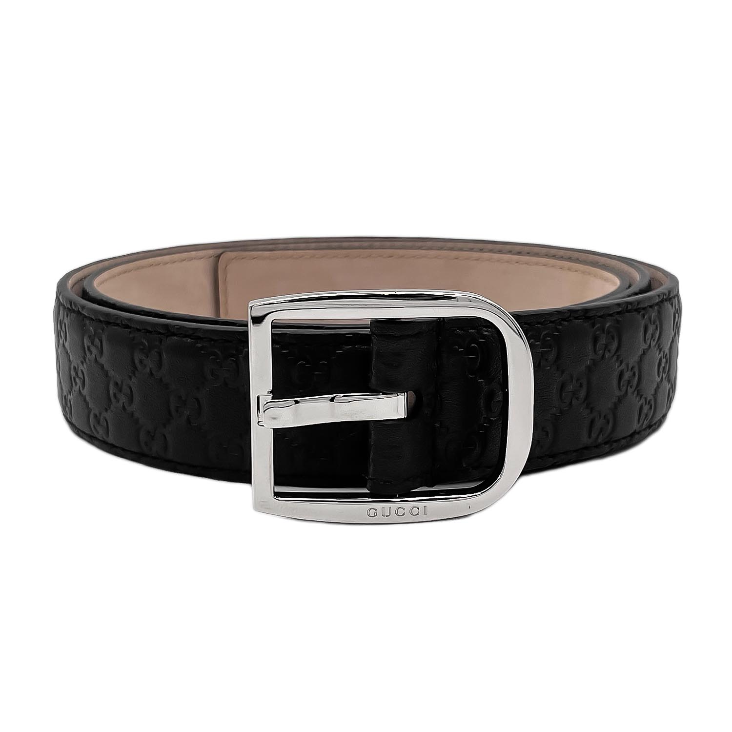 楽天市場】GUCCI グッチ シルバーバックル ベルト レザー ブラック 黒