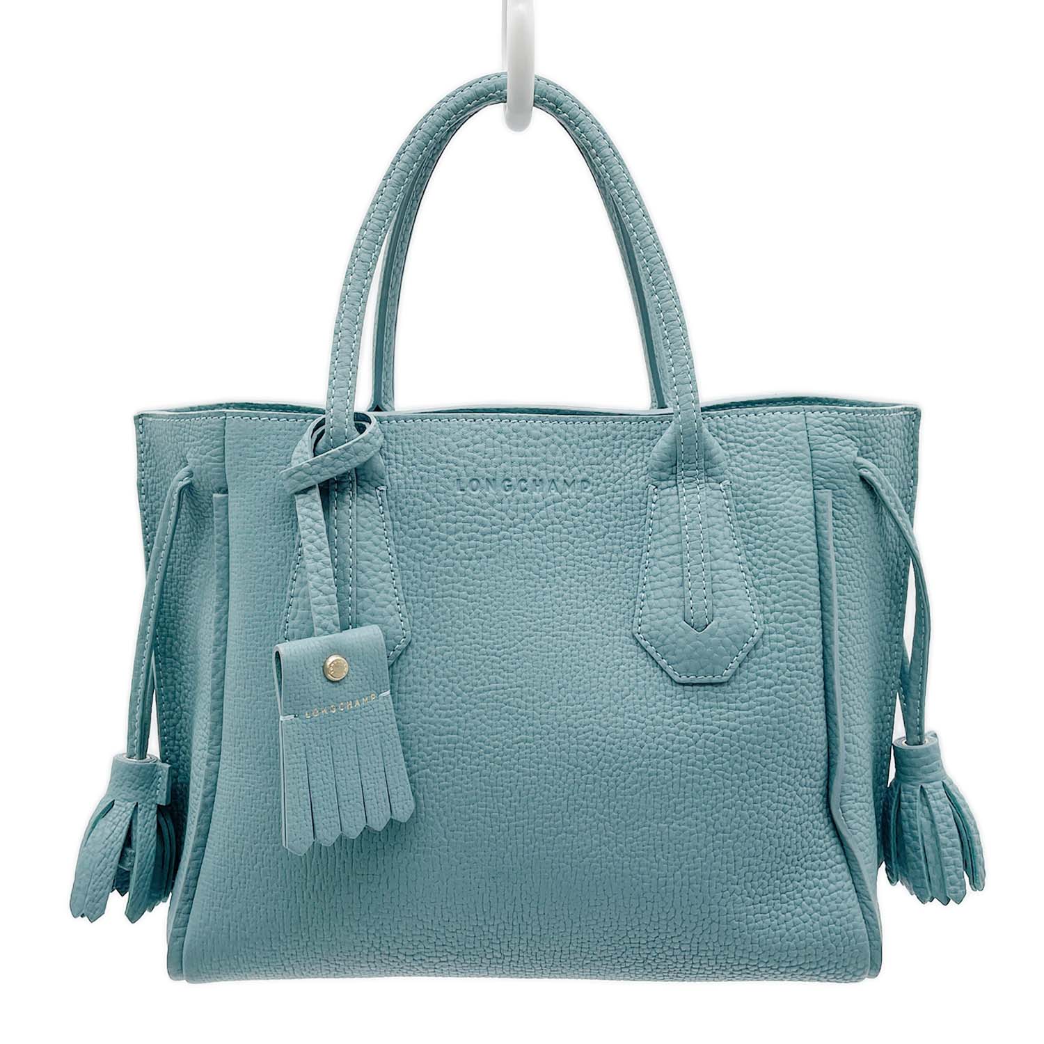LONG CHAMP ロンシャン トート ハンドバッグPenelope ペネロペ タッセル ブルー KB-007 【中古】