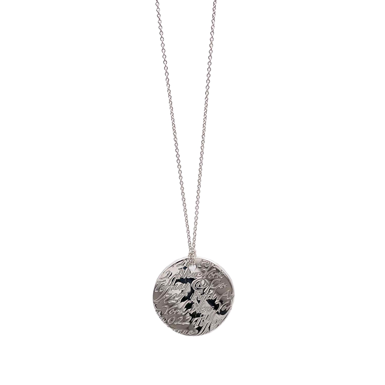 Tiffany&Co. ティファニー ノーツ ネックレス ラウンド プレート ペンダント SV925 美品 【中古】