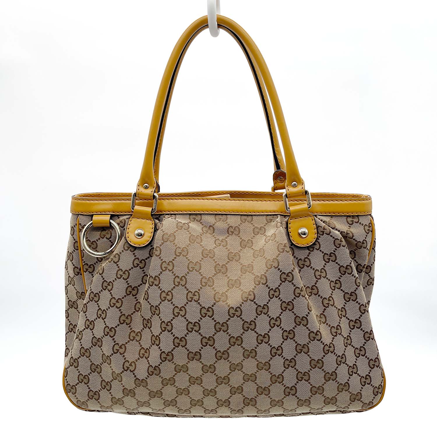 GUCCI グッチ スーキー ハンドバッグ GGキャンバストート 296835 マスタード ハンドル長め 【中古】 29,315円