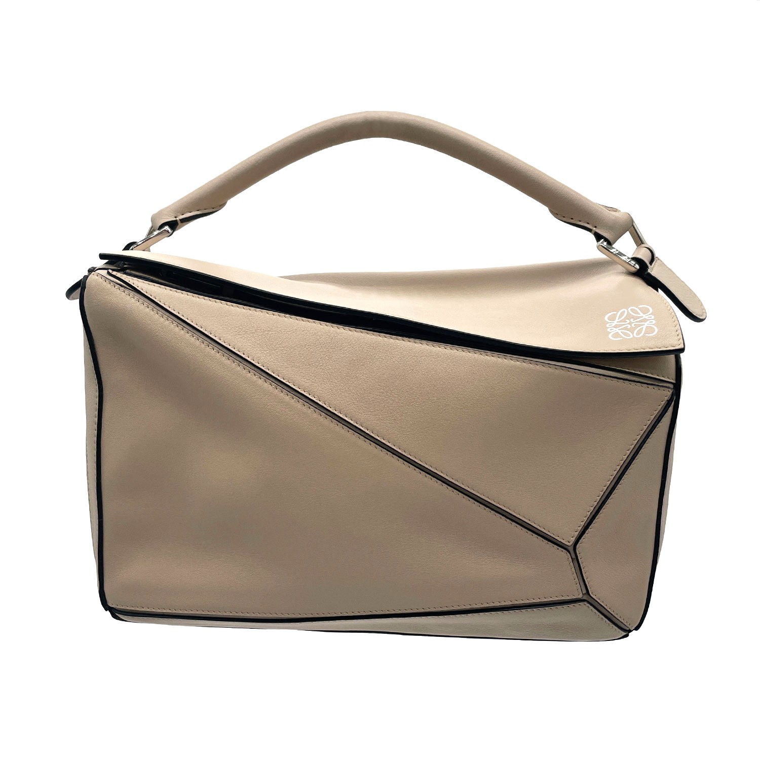 LOEWE ロエベ パズルバッグ ミディアム 29cm 2WAY ハンドバッグ ベージュ ショルダーストラップ 【中古】