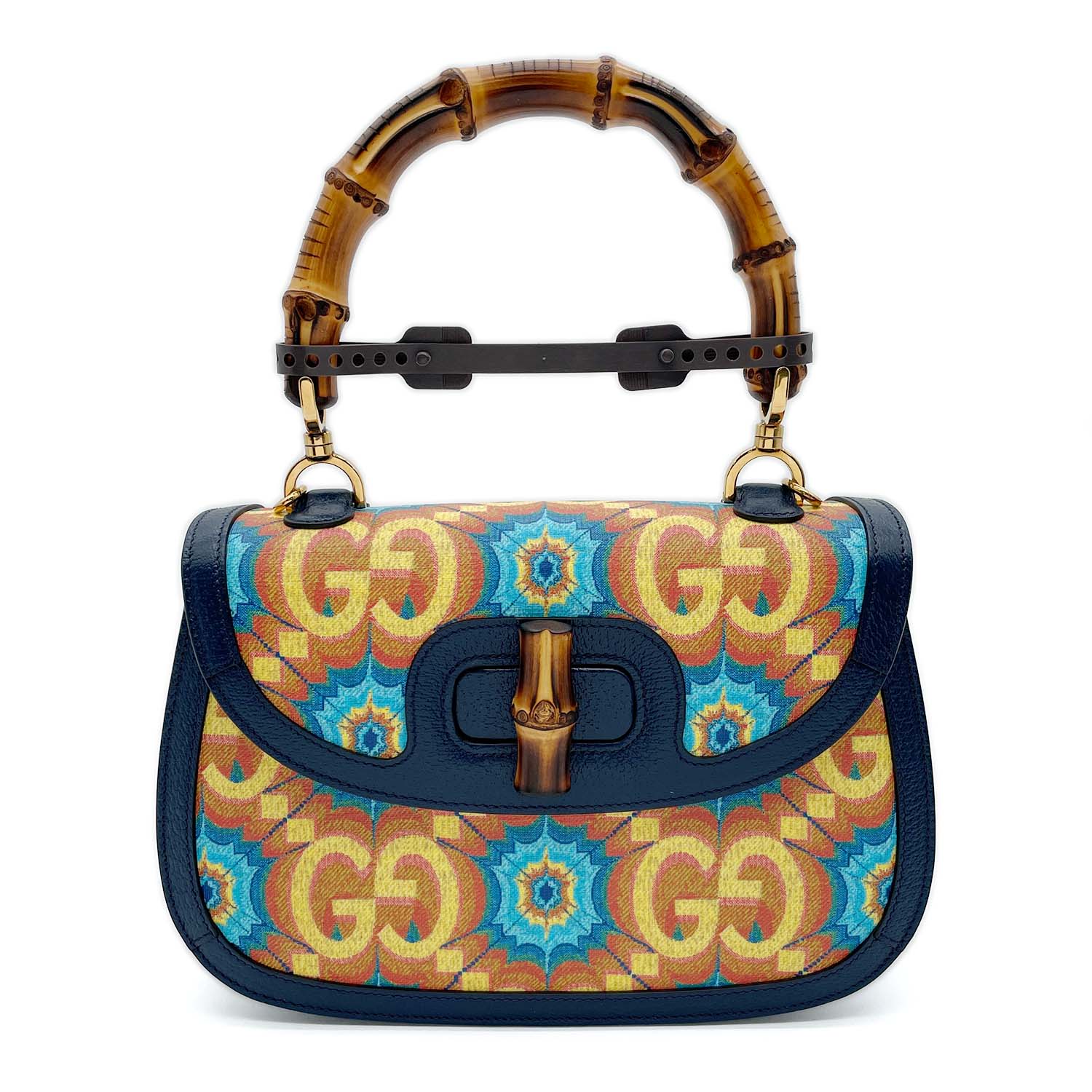 GUCCI グッチ 2WAY ハンドバッグ バンブー 1947 100周年記念モデル 678489 GGカレイドスコープ 【中古】