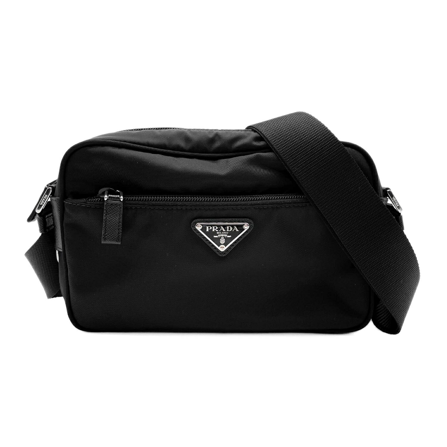 PRADA プラダ リナイロン ショルダーバッグ 1BC167 トライアングルロゴ 三角プレート RFID 【中古】