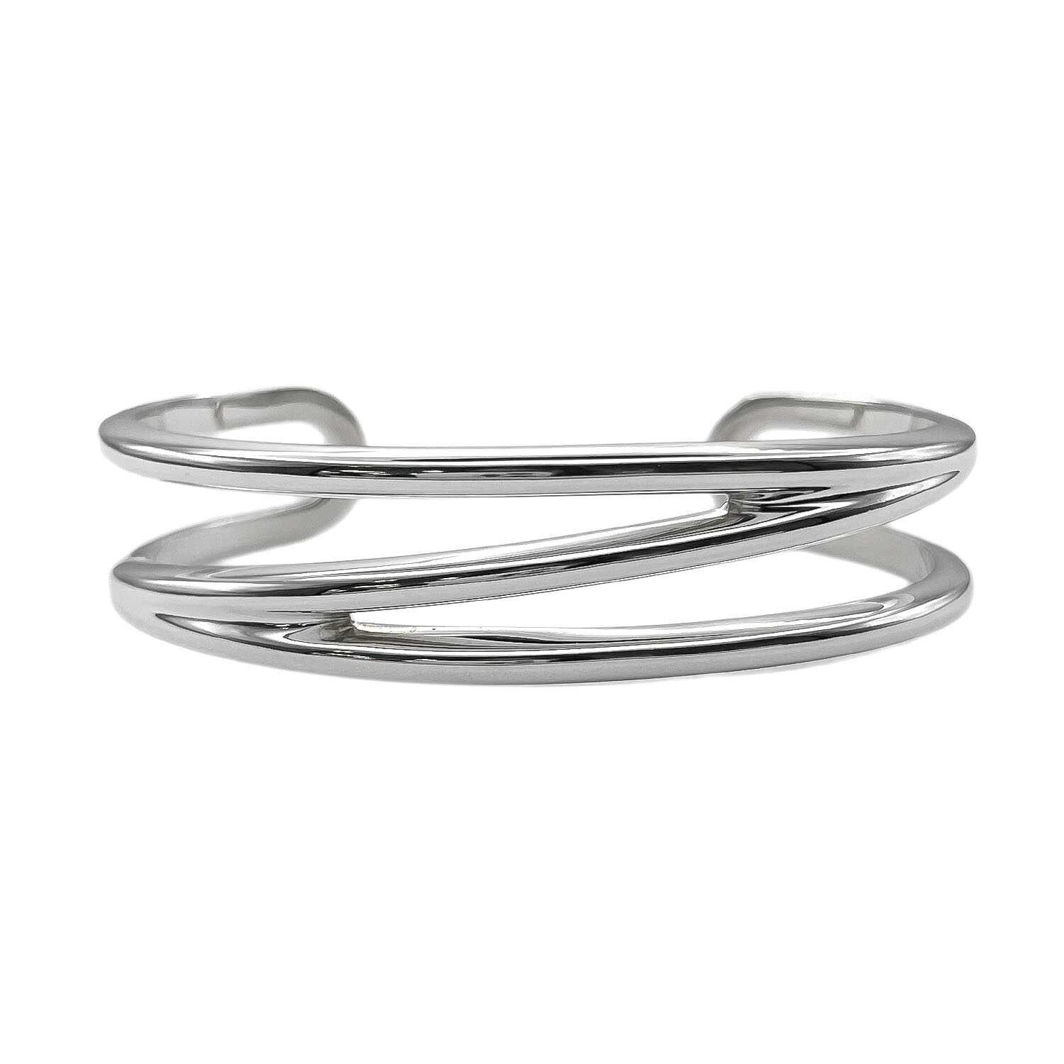 TIFFANY&Co. ティファニー ダイアゴナル バングル ブレスレット カフバングル SV925 16cm シルバー 新品仕上済 レディース 【中古】｜AURENE店