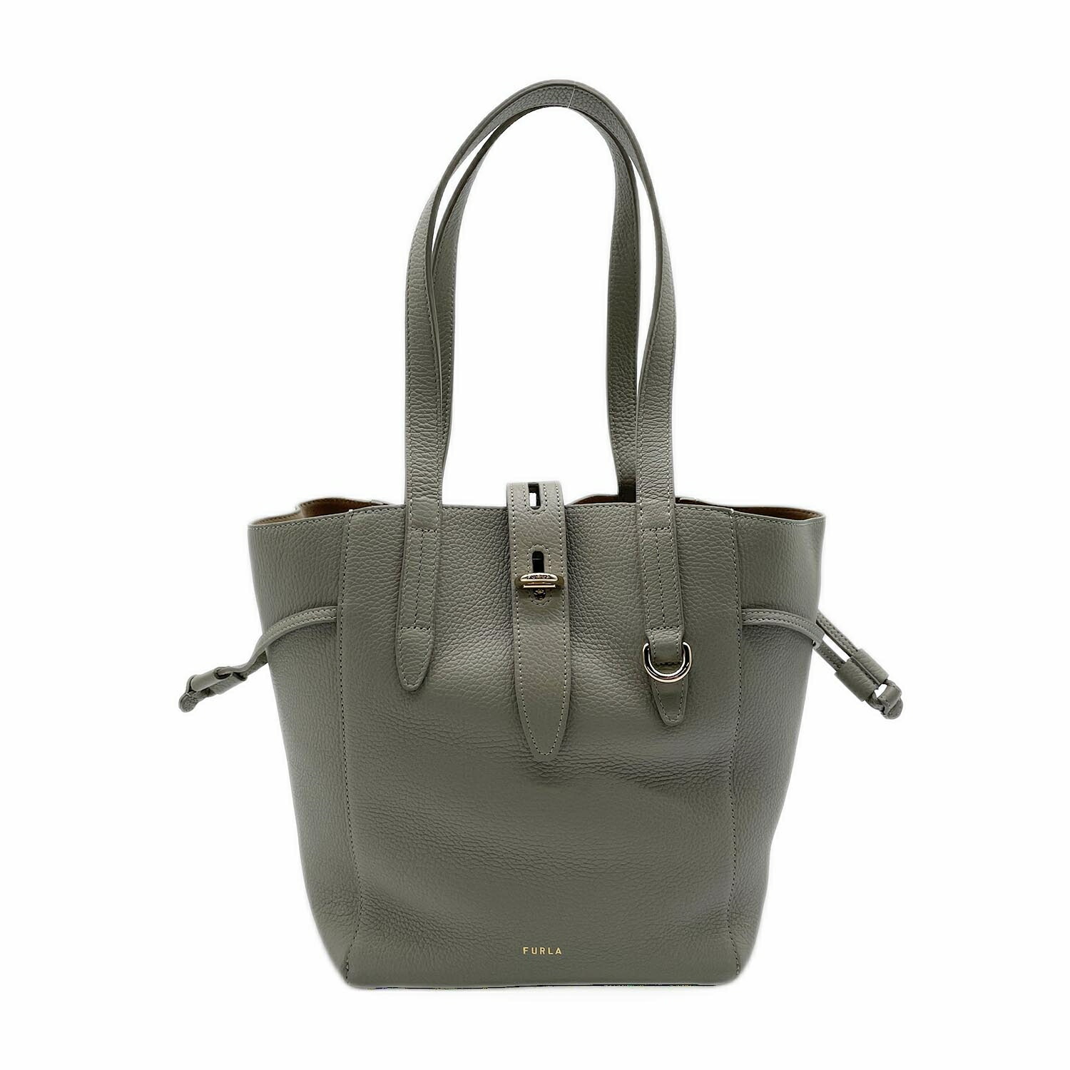 Furla フルラ NET トートバッグ レザー グレー レディース 【中古】|AURENE店