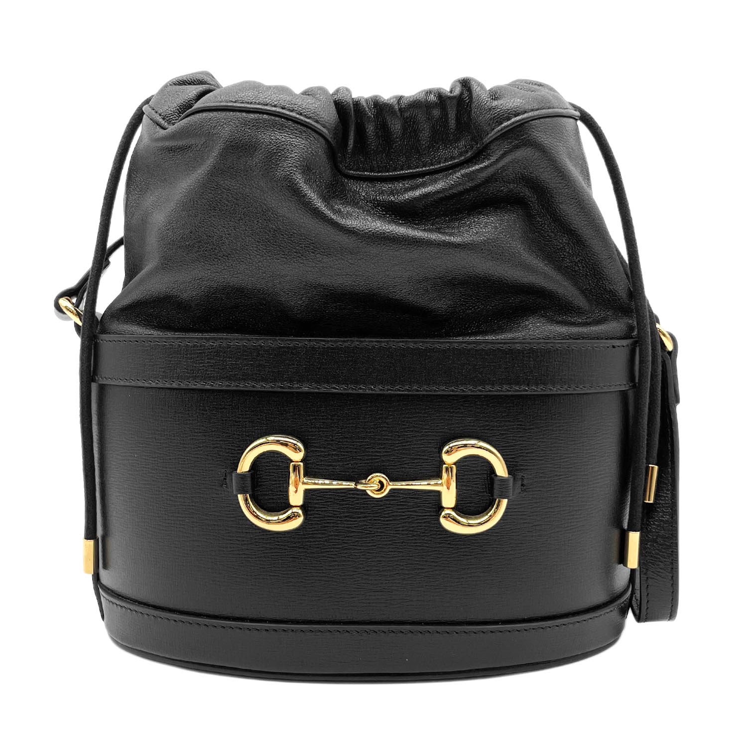 GUCCI グッチ ホースビット 1955 バケット 巾着 ショルダーバッグ レザー ブラック レディース 【中古】|AURENE店