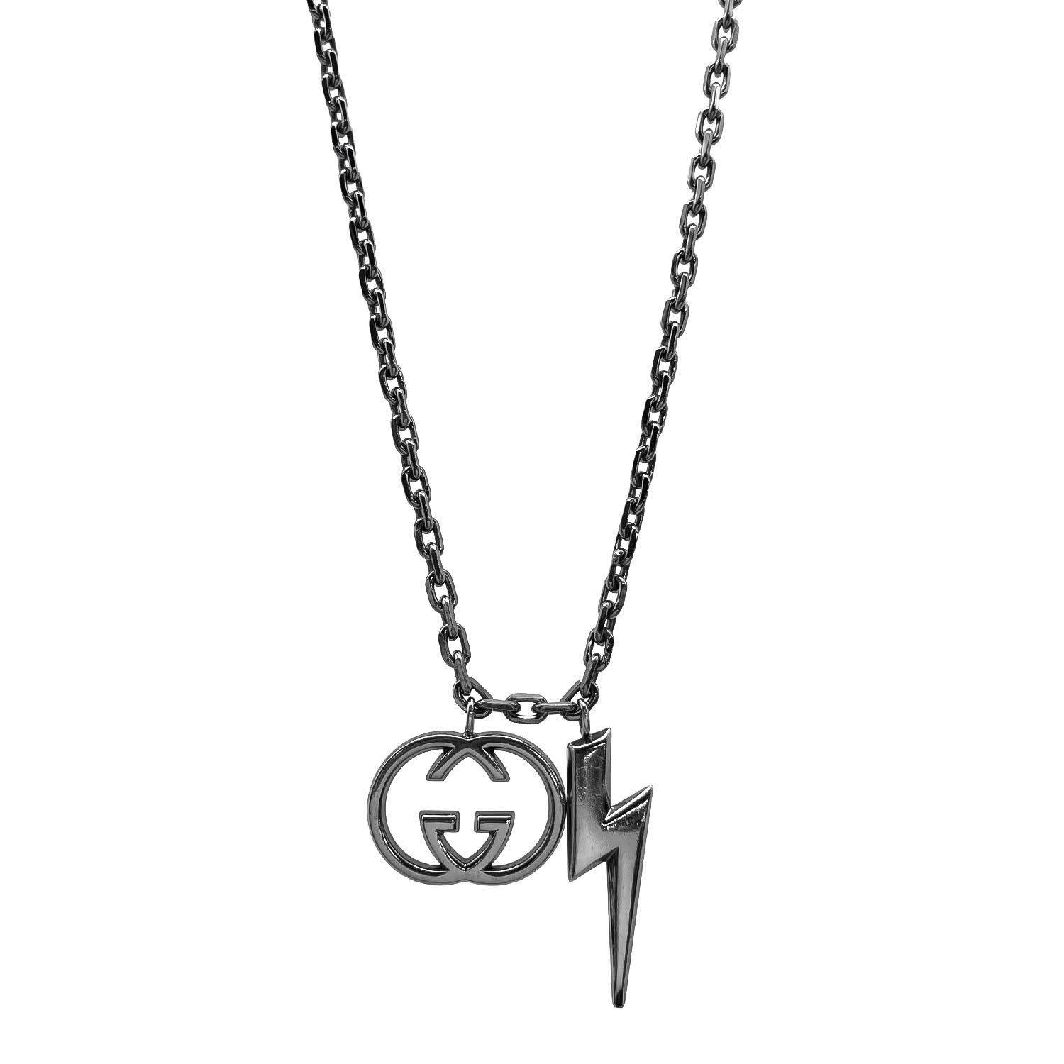 GUCCI グッチ インターロッキング GG ロゴ ネックレス ライトニング 稲妻 SV925 シルバー ユニセックス 【中古】|AURENE店