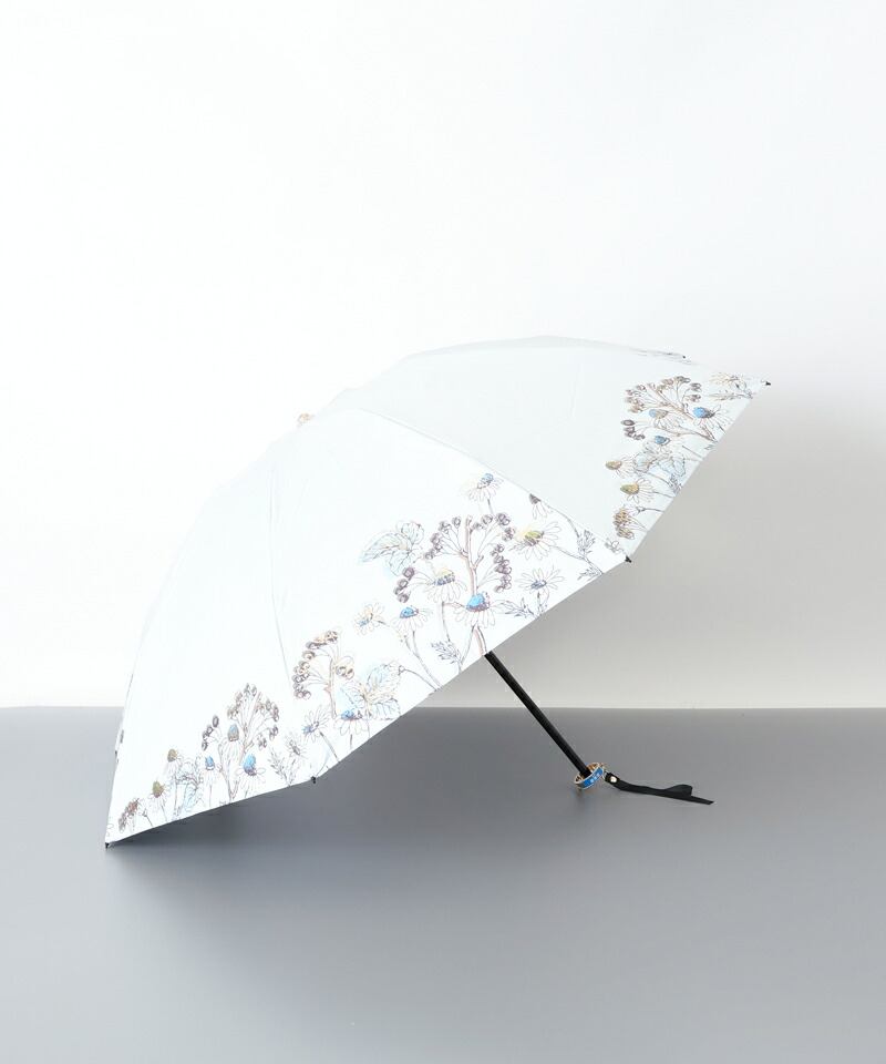 JILL STUART（ジル スチュアート） ボタニカルプリント晴雨兼用傘（折り畳み・ミニ傘）折りたたみ 雨具 傘 キラキラ クール おしゃれ 上品 大人 女性 レディース｜オーロラストア