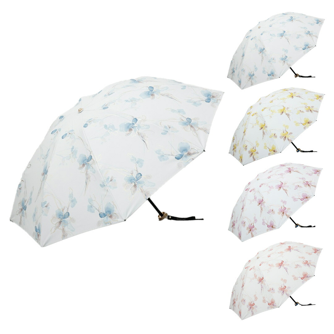 【 JILL STUART(ジル スチュアート)】グラデーションフラワープリント晴雨兼用傘(折りたたみ傘) 遮光100% UVカット 軽量 クールデザイン アンティーク調 持ち歩きやすい 遮熱 熱中症|オーロラストア