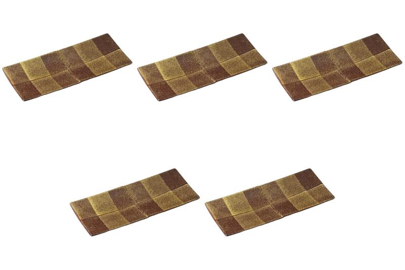 5個セット アメ釉金タタキ筋入市松長皿 [ 28.8×12.2×2.3cm ] | 焼物皿 セトモノホンポ(Setomonohonpo)
