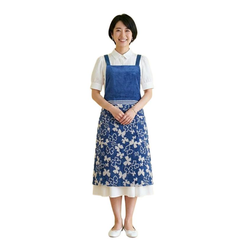 [サロンジェ] 前垂れ ブランド名 森英恵 西洋手ぬぐい はりつけ台 米国海軍 リボンパピヨン