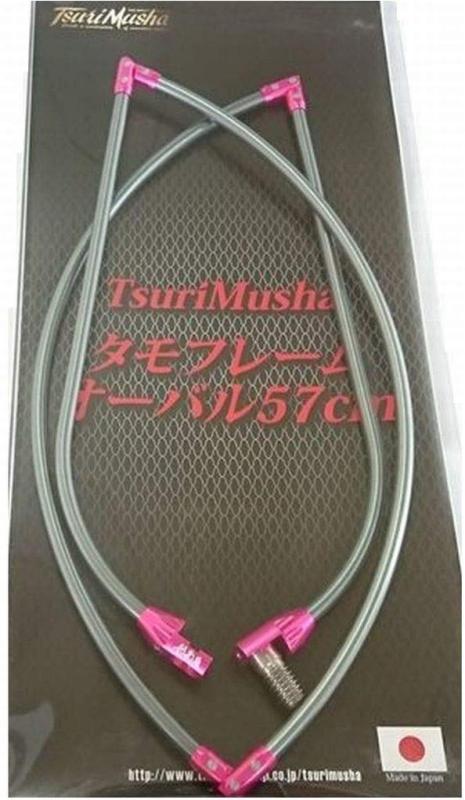 釣益荒男 TsuriMushaタモフレーム オーバル 57糎 鵞鳥メタ/サクラ色