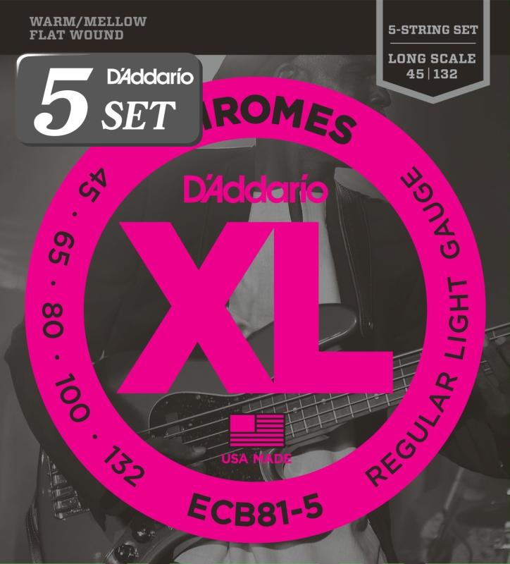 D'Addario ダダリオ ベース弦 FlatWound フラットワウンド弦 x 5セットパック|オーロラビジョン