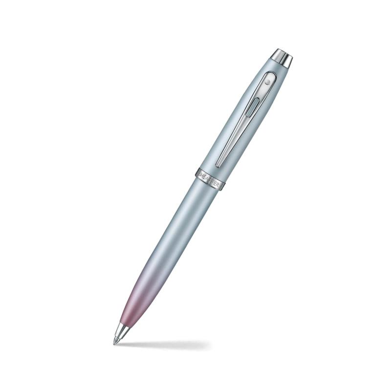 Sheaffer Expressions 100書き込み、青色とパープルのパールグラデーション、Crメッキの刈り込み、ミディアムポイント、詰め替え能力のある(ボールペン)