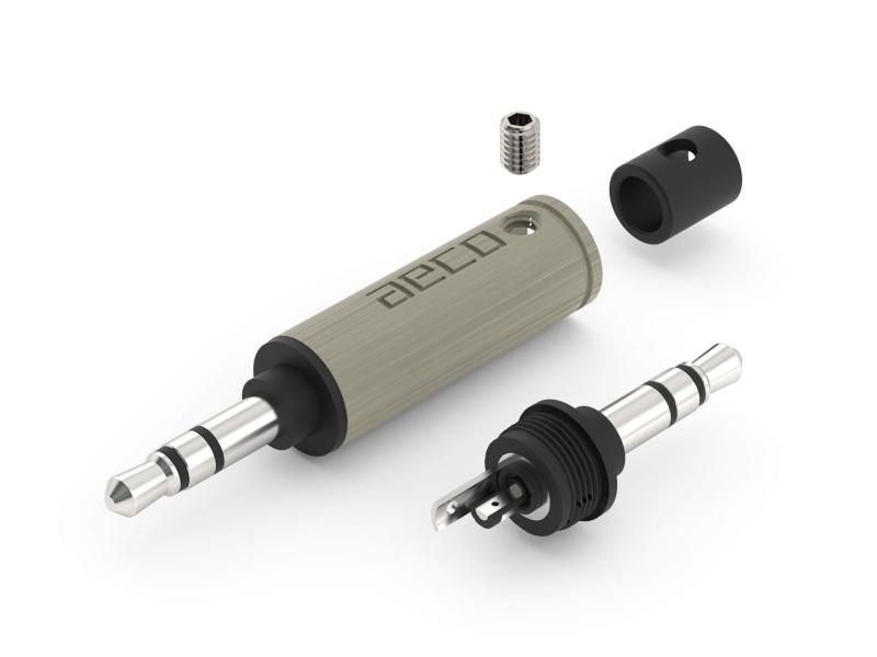 aeco TRS Plug 3.5mm Stereo AT3-1331S, 1pcs/1set, Silver Plating, Vacuum bag