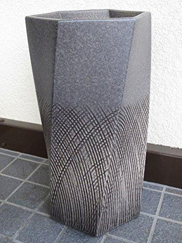 瀬戸もの傘立て 櫛目ひねり六角 しがらき焼