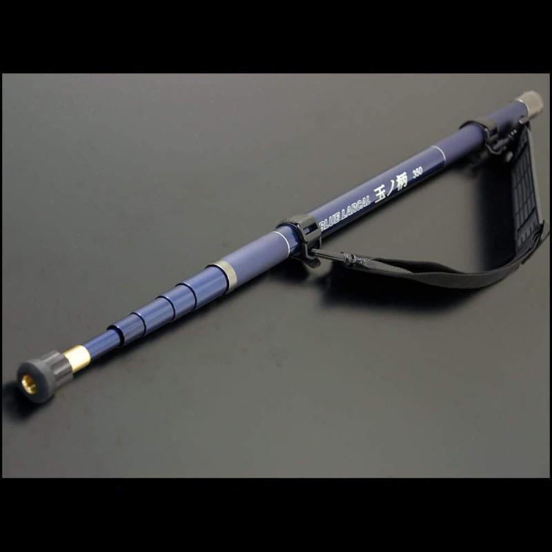 おり釣具 カーボン 小継玉の柄 BLUE LARCAL 350／400／450／500／550／600 ランディングシャフト ブルー