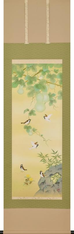 偕拓堂芸術 掛け軸 （桐九鼎大呂） （縦190×横54.5糎）
