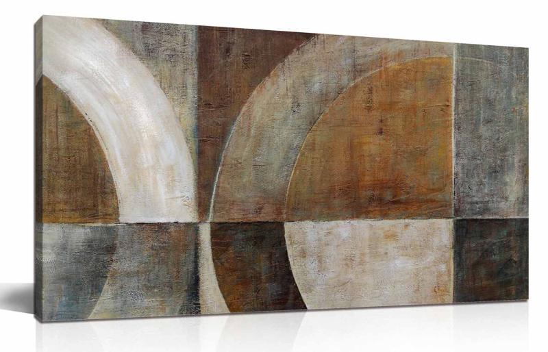日本の首都芸術科学研究所 BWA 絵図 室内装飾 バーニッシュウォールアート 100cmx50糎 和今めかしい 北欧 大型 油彩 (Connected Circles no.3)
